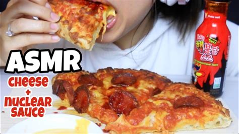 Asmr Pepperoni Pizza Cheese Nuclear Fire Spicy Sauce Eating Sounds