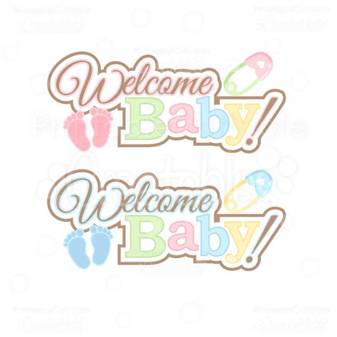 Welcome Baby Svg Word Art Title Cutting Files And Clipart