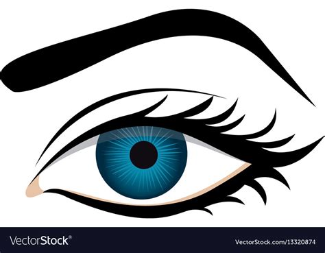 Color Silhouette With Female Eye And Eyebrow Vector Image