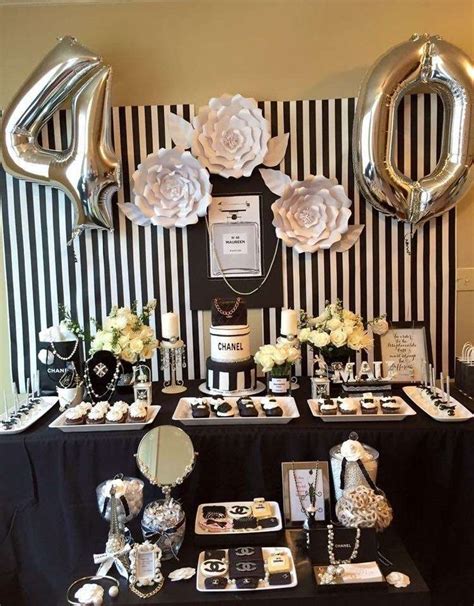 Chanel Birthday Party Ideas Photo 6 Of 39 40th Birthday Decorations