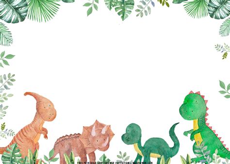 Free Printable Dinosaur Baby Shower Invitation Templates Dinosaur