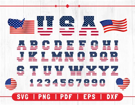 Usa Flag Alphabet Svg America Font America Alphabet Etsy