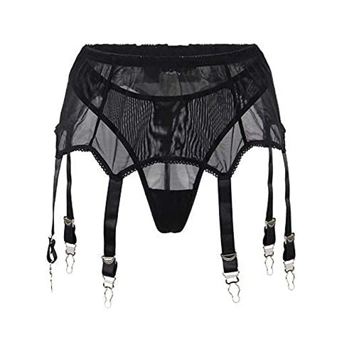 Buy Comeondear Women Mesh Suspender Belt Garter Plus Size Lingerie Set