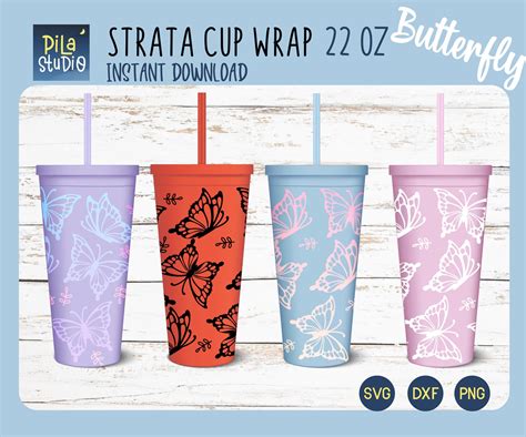 Butterfly Strata SVG Strata Cups Svg Butterfly SVG DIY Full - Etsy