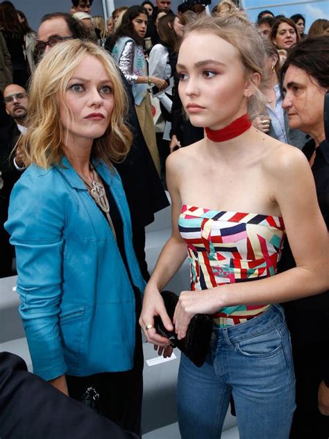 Lily Rose Depp 16 Adds Colour To The Frow Joining Mum Vanessa