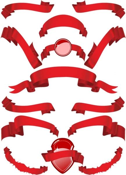 Several Red Ribbon Ribbon Clip Art Free Vector In Encapsulated