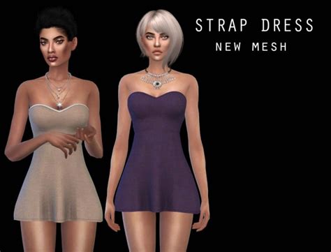Leo 4 Sims Strap Dress Recolored Sims 4 Downloads