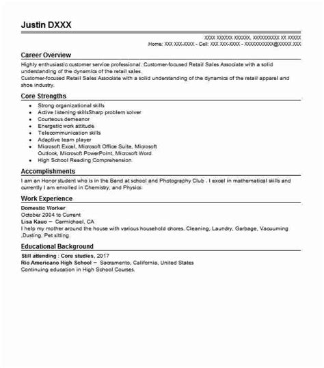 They talk about the wonderful things. Domestic Worker Resume Sample | Worker Resumes | LiveCareer