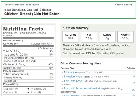 Protein 42.55g there are 281 calories in 8 ounces of boneless chicken breast. How many calories in 8 oz chicken breast, ALQURUMRESORT.COM
