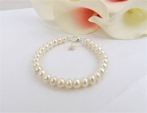 Freshwater Button Pearl Bridal Bracelet Real Button Pearl Etsy