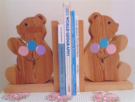 Vintage Wooden Teddy Bear Bookends