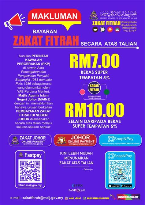 The johor state fatwa committee after being endorsed by the johor state islamic religious council (mainj) and receiving the consent of the honorable sultan of johor, has set the zakat fitrah rate for. Kadar zakat fitrah negeri Johor 2020 (1441H) - zik.my