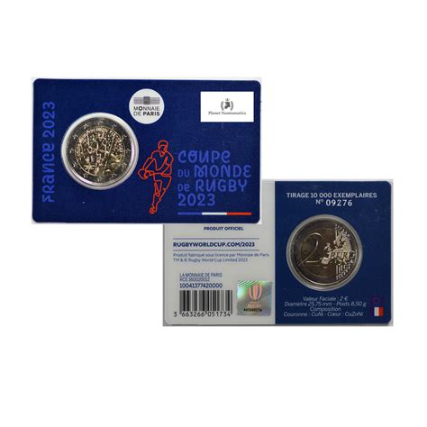 France 2023 2 Euro Rugby World Cup Bu In Coincard Planet Numismatics