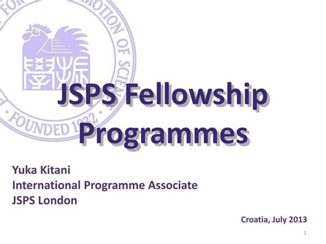 Ppt Jsps Fellowship Programmes Powerpoint Presentation Free Download