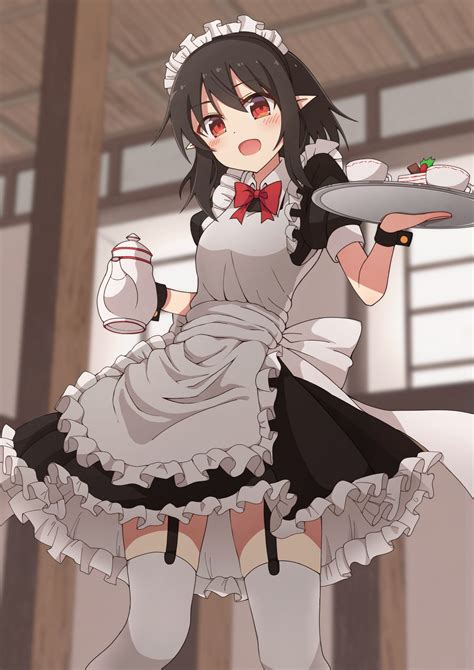 Cute Anime Girl Shameimaru Aya In Maid Outfit Artist Taki Sandstone