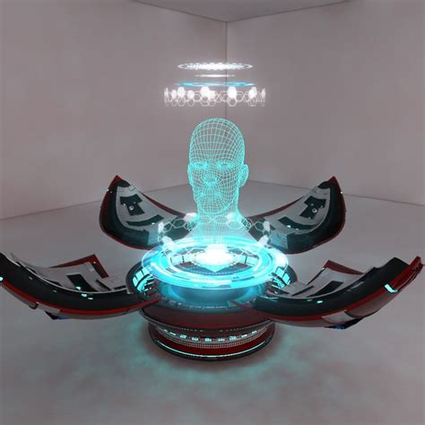 3dsmax Holographic Projector 3d Model Futuristic Technology