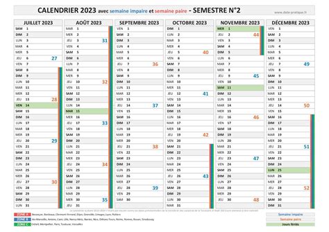 Semaine Paire Et Impaire 2023 Dates Et Calendrier 2023 Avec Les
