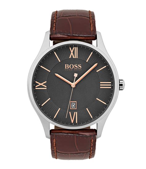 Go to bos login page via official link below. BOSS Hugo Boss Governor Brown Leather Strap Dress Watch ...