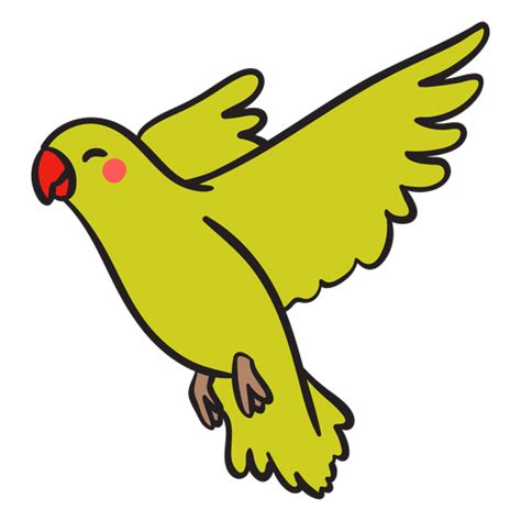 Cute Smiling Green Parrot Flying Transparent Png And Svg Vector File