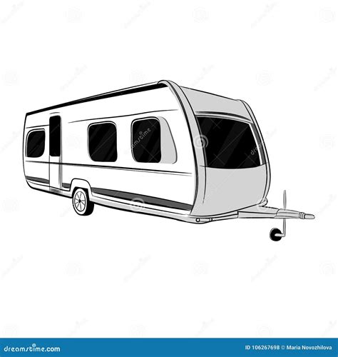 Modern Caravan Cartoon Vector 48598455