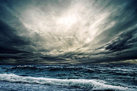 Stormy Sky Wallpaper Surreal Photo Manipulation Ocean Waves Surreal