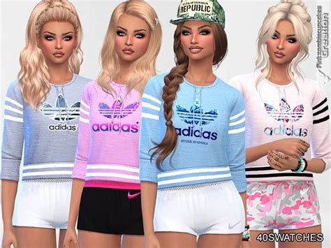 Pinkzombiecupcakes Athletic Adidas Sweatshirts Collection Sims 4 Cc