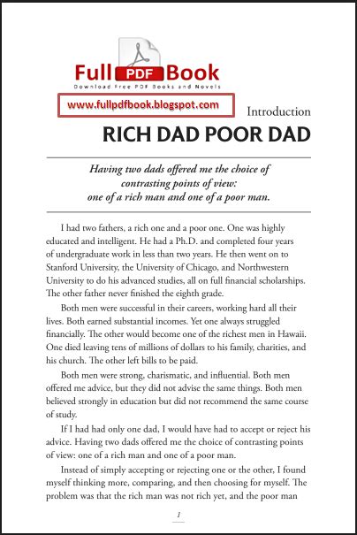 Rich Dad Poor Dad Pdf Book Free Download English Version Full Pdf Book