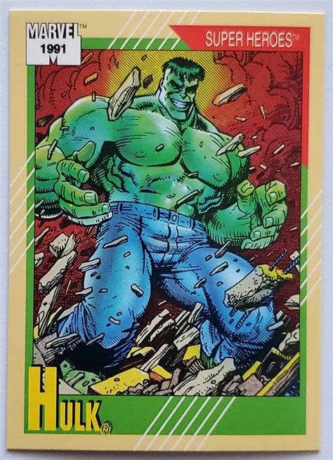 Hulk Marvel 1991 Super Heroes Comic Trading Card 53 Marvel Cards