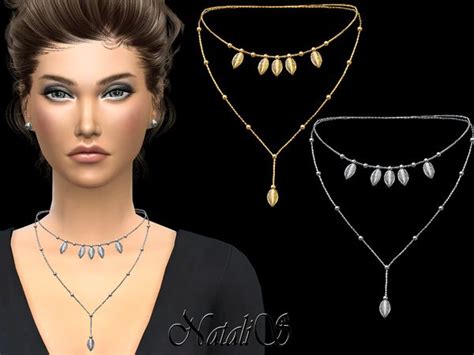 Tsr Double Necklace With Small Beads By Natalis • Sims 4 Downloads The