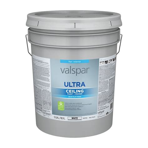 Valspar Ultra Flat Ceiling White Tintable Interior Paint 5 Gallon In