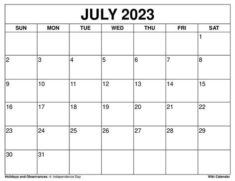 Free Printable July 2022 Calendars Wiki Calendar July 2021 Calendar