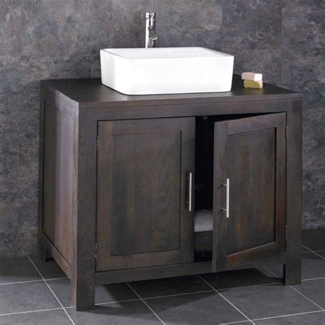 Alta Solid Oak Double Door Bathroom Cabinet With Basin Oak Bathroom