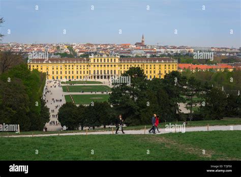 Schonbrunn Palace View From Gloriette Hill Of The Parterre Garden And