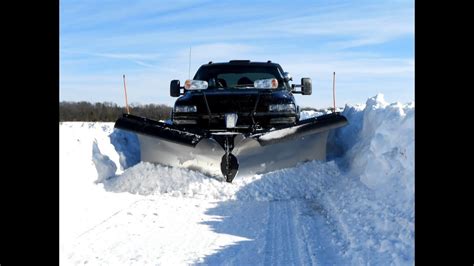 Darth Dually A Snowdogg V Plow And A Big Packed Drift Youtube