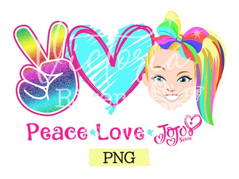 Peace Love Jojo Siwa Png Etsy