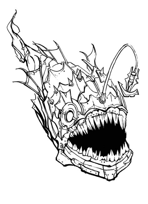 Creepy Angler Fish Coloring Pages Best Place To Color Fish Coloring