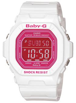 This exxtra glossy watch is a timeless classic with its digital clock face, adjustable resin band, and water n' shock proof design. G-Shock Baby-G Watch - White / White / Pink For Sale at ...