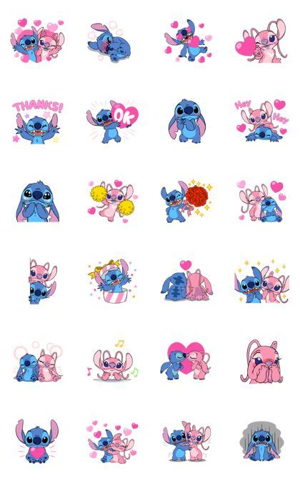 Stitch And Angel — Sticker For Line And Whatsapp Android Iphone Ios