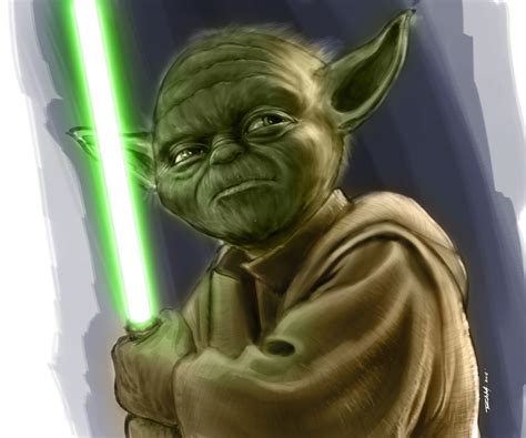 Ram Studios Comics Star Wars Jedi Master Yoda Digital Painting By