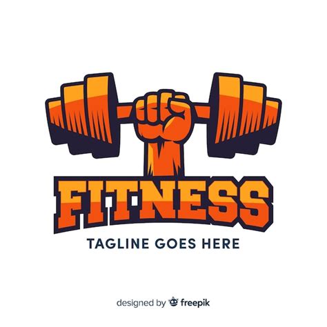 Fitness Logo Template Flat Style Vector Free Download