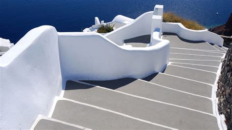 Stairs To Sea Santorini Village Of Oia Greece Windows Spotlight Images