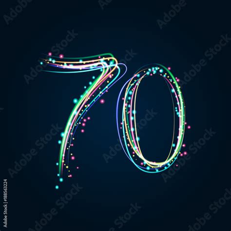 Neon Light Painting Number 720 Stock Image And Royalty Free Vector