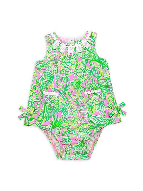 Lilly Pulitzer Baby Girls Lilly Shift Bodysuit Pink Multi Editorialist