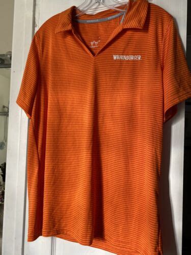 Whataburger Orange Employee Work Uniform Polo Shirt W Gem