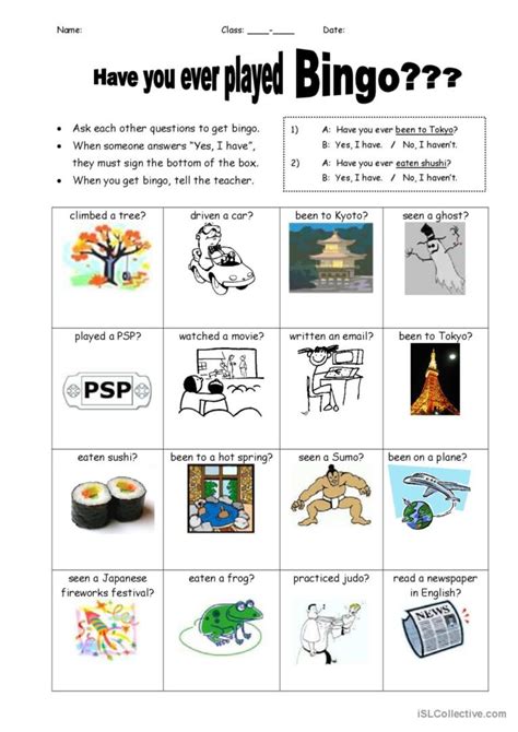 Have You Ever Played Bingo English Esl Worksheets Pdf And Doc
