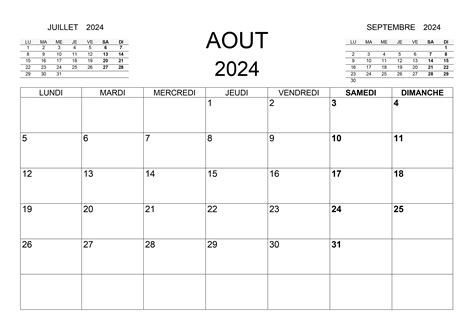 Calendrier Aout 2024 Calendriersu