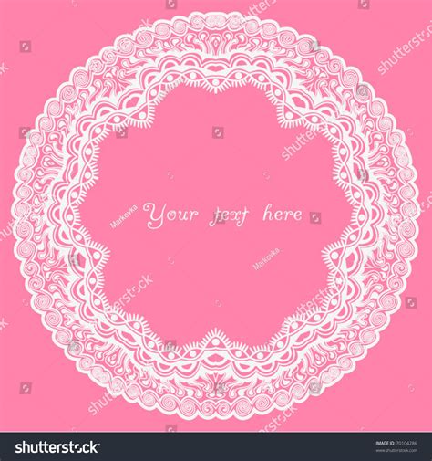 Pink Lace Design Element Round Frame Stock Vector Royalty Free