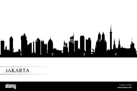 Jakarta Skyline Der Stadt Silhouette Hintergrund Vector Illustration