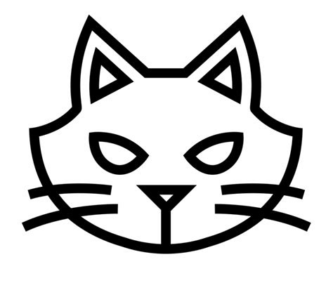 Cat Face Clip Art Black And White