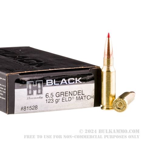 200 Rounds Of Bulk 65mm Grendel Ammo By Hornady Black 123gr Eld